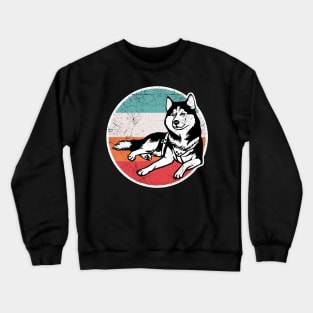 Vintage Retro Siberian Husky Crewneck Sweatshirt